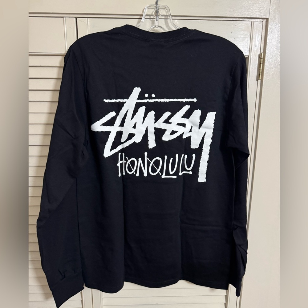 New Authentic Stussy Honolulu Chapter Black Long-sleeve Shirt